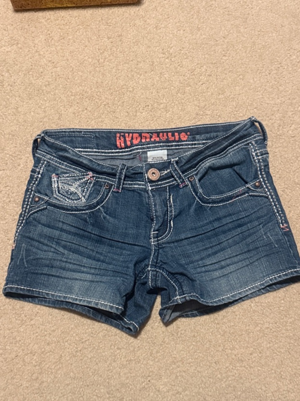 Hydraulic Dark Blue Low-Rise Denim Shorties
